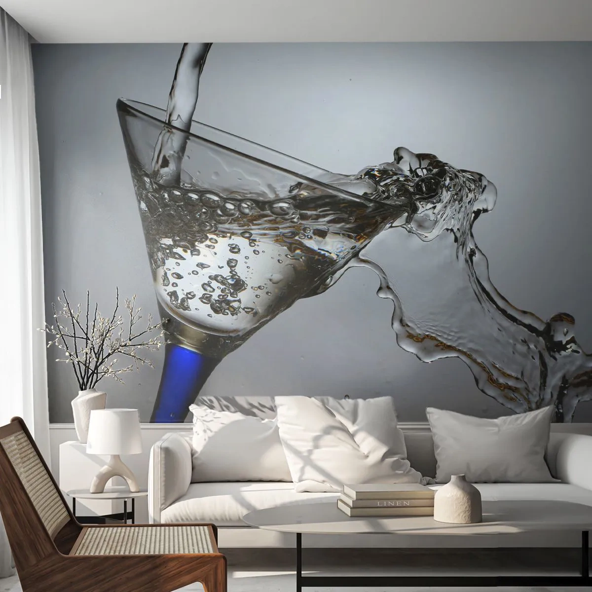 Fototapet Standard Eco - Kristallklart vatten i kristallglas - Glas, Cocktail, Gastronomi - 200x140 cm