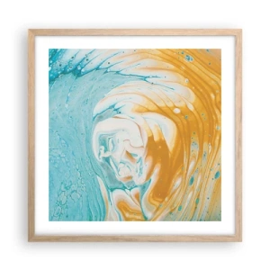 Affisch i ram av ljusek - Pastellfärgad virvel - 50x50 cm
