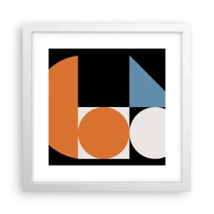 Affisch i vit ram - Geometriska figurer - 30x30 cm
