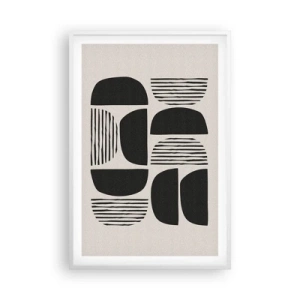 Affisch i vit ram - Arrangemang med halvor - 61x91 cm