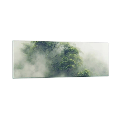 Glastavla - Bild på glas - Insvept i dimma - 90x30 cm
