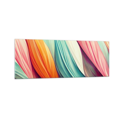 Glastavla - Bild på glas - Regnbågsväv - 140x50 cm