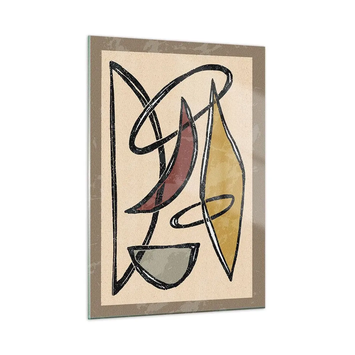 Glastavla - Bild på glas - Komposition - bågar och ovaler - 50x70 cm