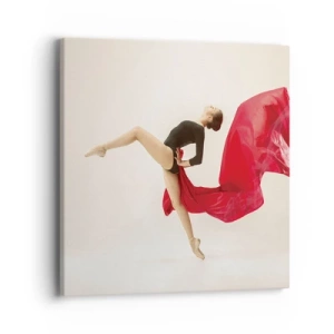 Canvastavla - Bild på duk - Röd och svart - 40x40 cm