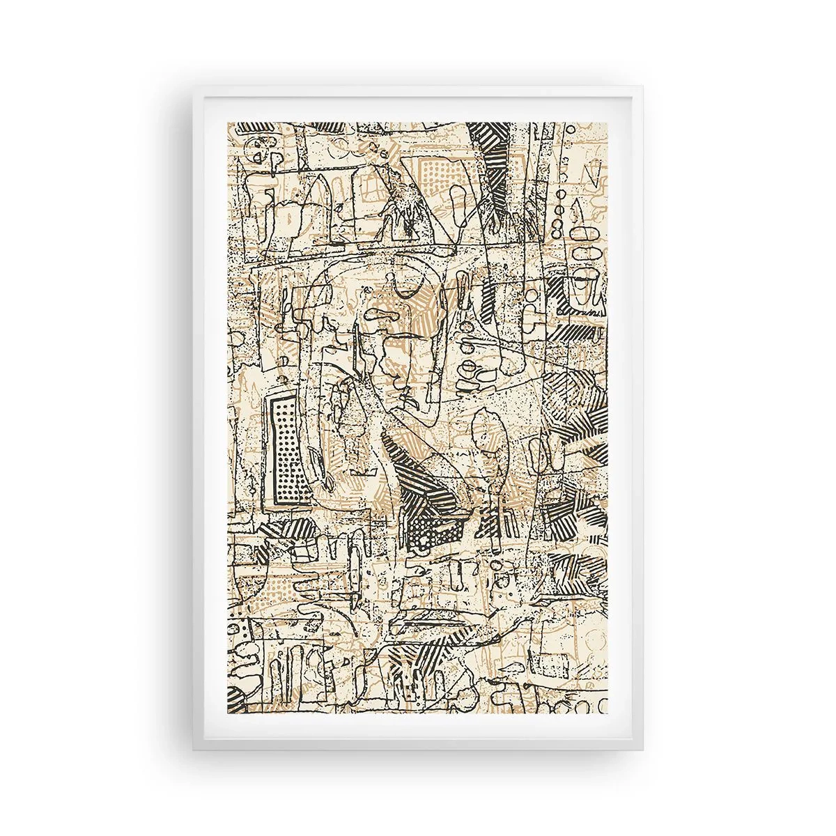 Affisch i vit ram - Väntar på avkodning - 61x91 cm