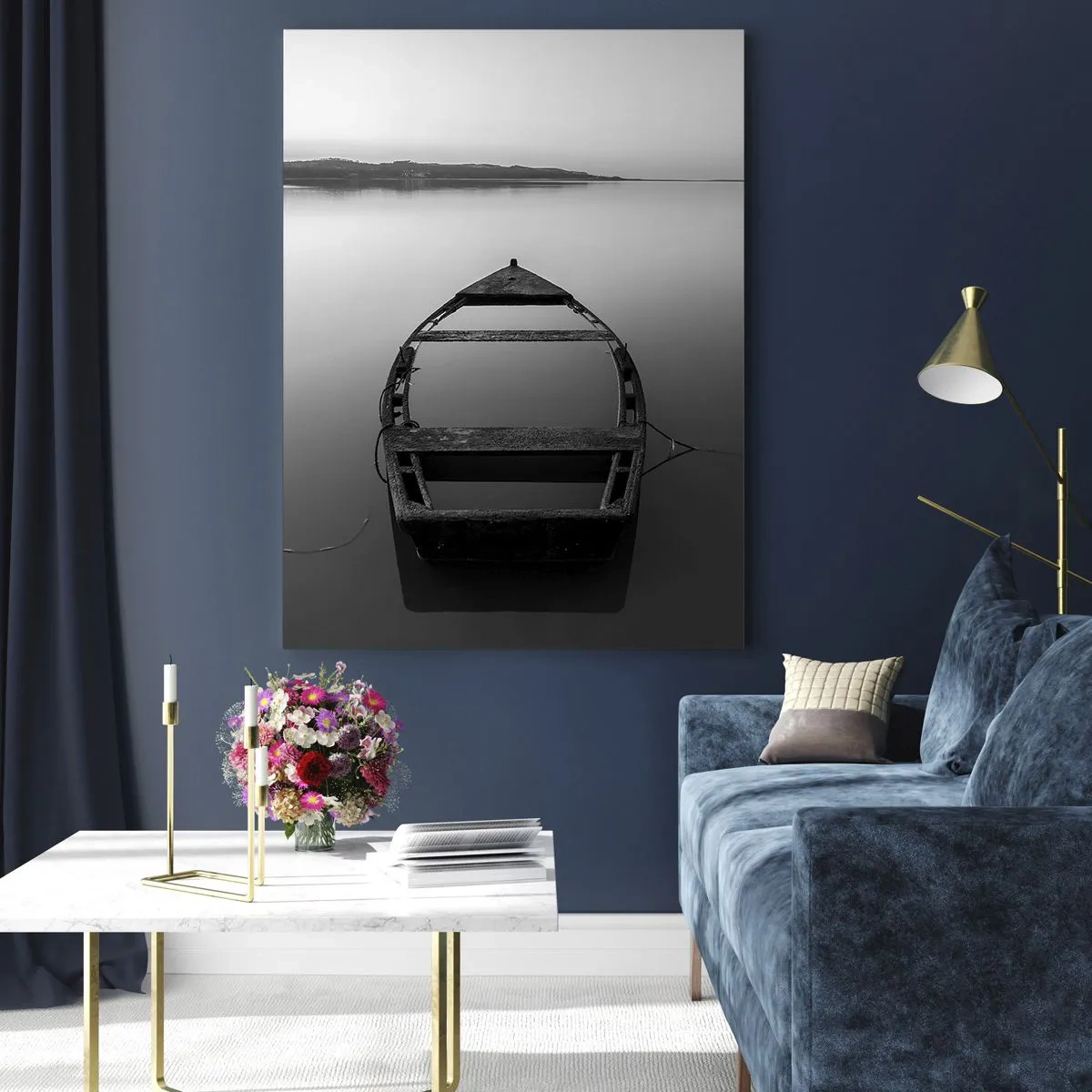 Glastavla - Bild på glas - Längtan och melankoli - 50x70 cm