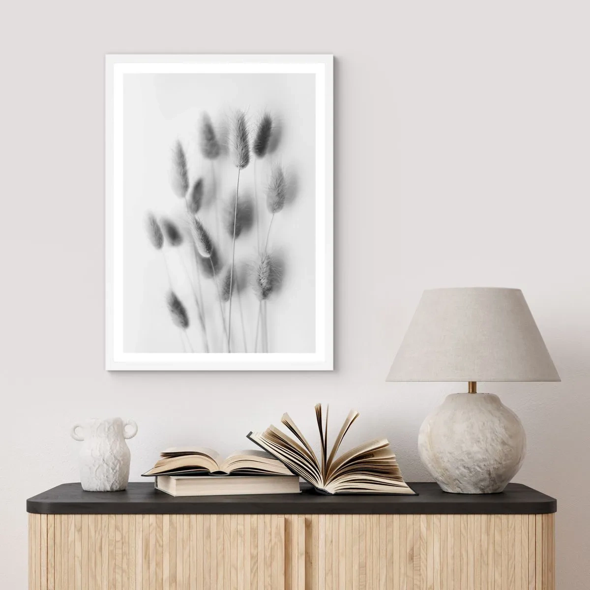 Affisch i vit ram - Fluffigt gräs - 40x50 cm