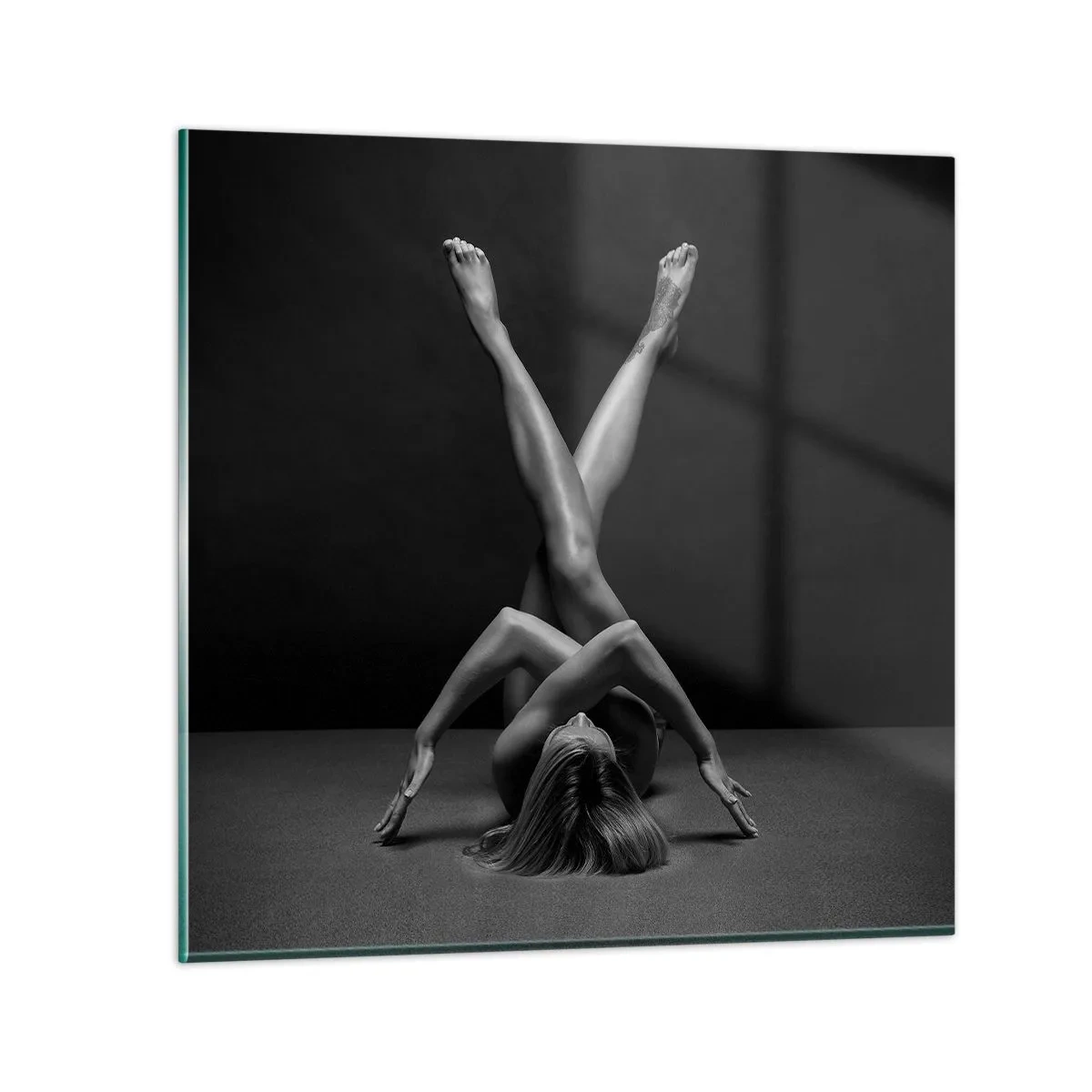 Glastavla - Bild på glas - Nakenhetens geometri - 40x40 cm