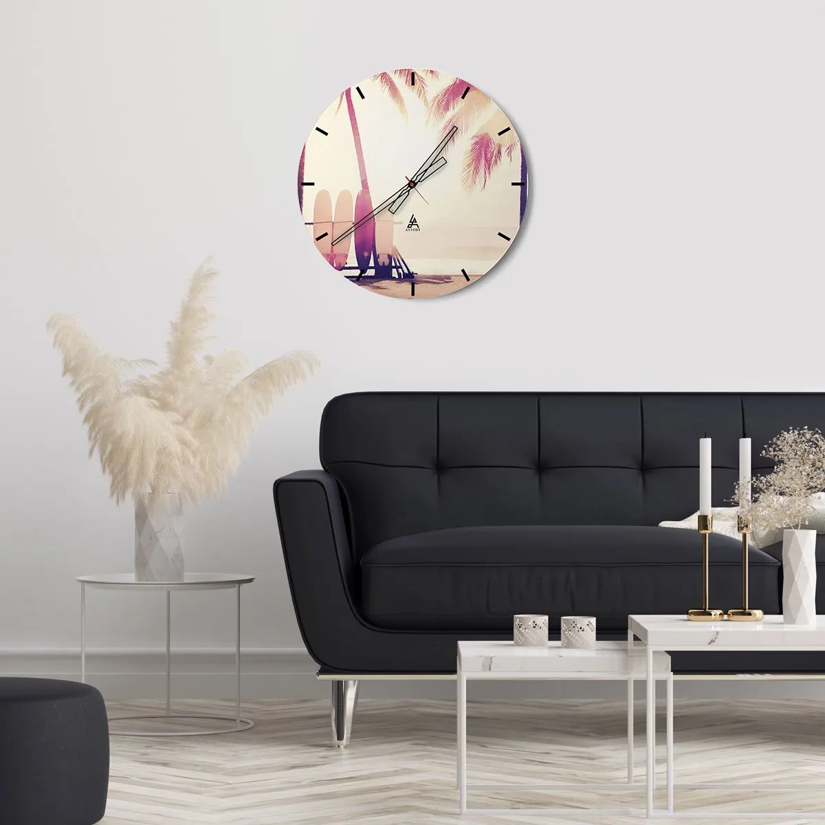 Väggklocka - Klocka på glas - Det blir en underbar dag - 30x30 cm