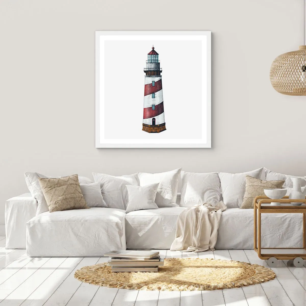 Affisch i vit ram - Alltid på sin vakt - 60x60 cm