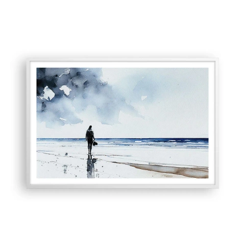 Affisch i vit ram - Samtal med havet - 91x61 cm
