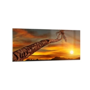 Glastavla - Bild på glas - Exotisk semester, ett äventyr i Karibien - 120x50 cm