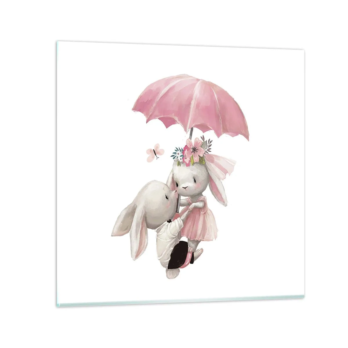 Glastavla - Bild på glas - Det är just kärlek - 30x30 cm