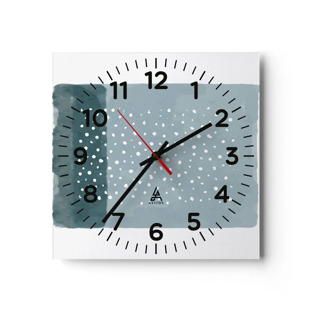 Väggklocka - Klocka på glas - Uppstådda ur det blåa - 40x40 cm