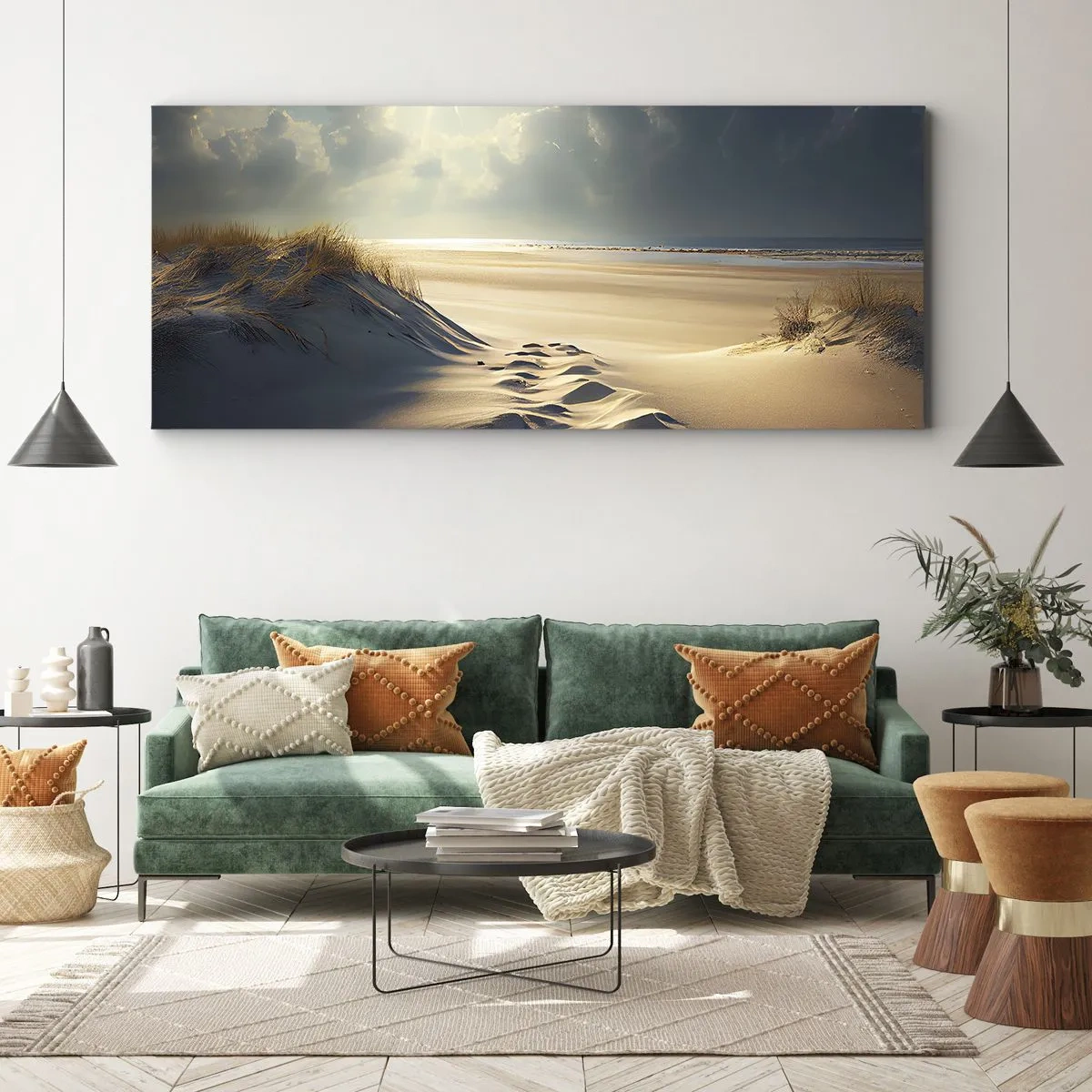 Canvastavla - Bild på duk - Lugnande landskap - 100x40 cm