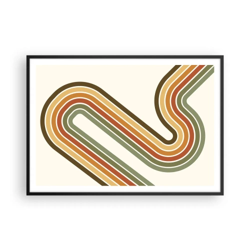 Affisch i svart ram - Zig-zack mot målet - 100x70 cm