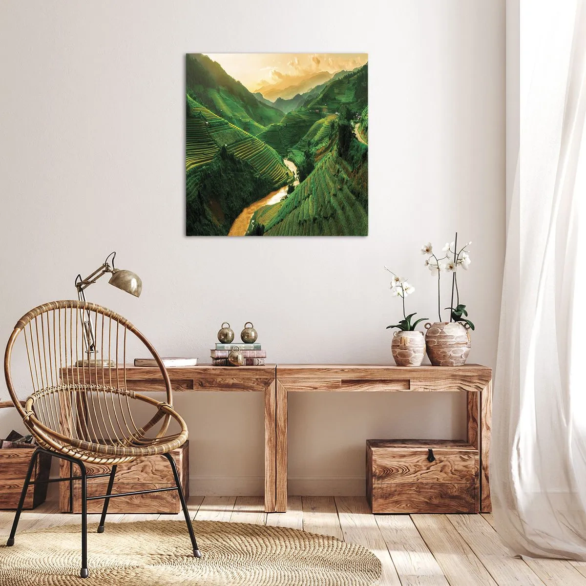 Canvastavla - Bild på duk - Vietnamesisk dal - 70x70 cm