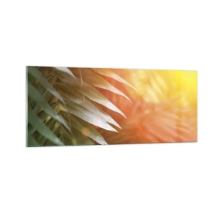 Glastavla - Bild på glas - En morgon i djungeln - 100x40 cm