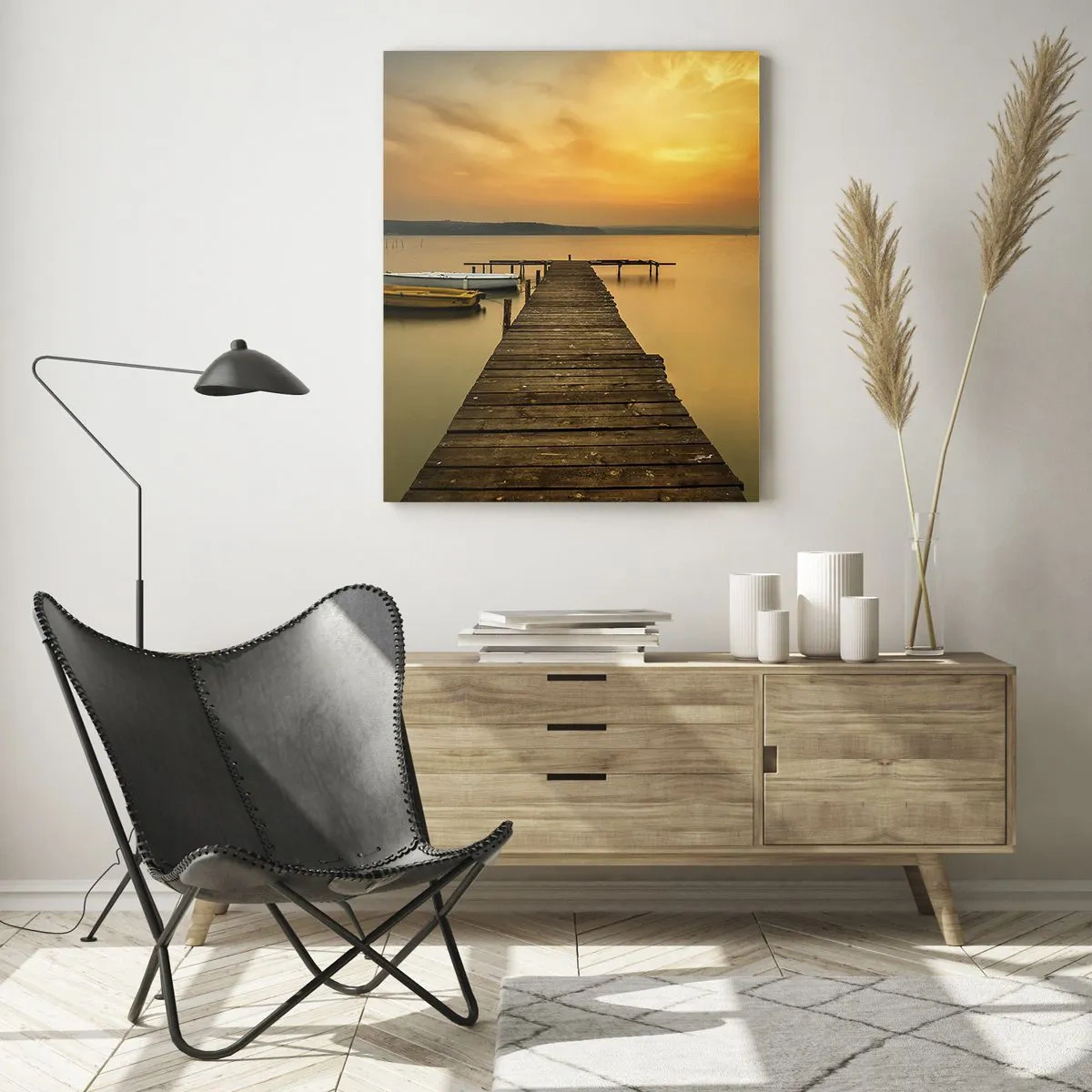 Glastavla - Bild på glas - Jag öppnar guldhimmel för dig - 50x70 cm