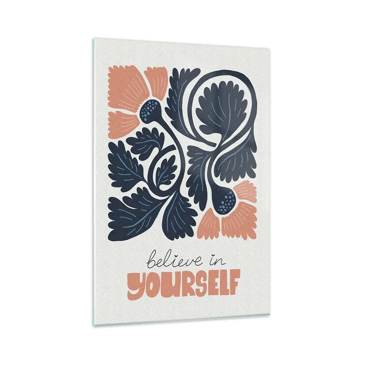 Glastavla - Bild på glas - Blomma du också - 80x120 cm