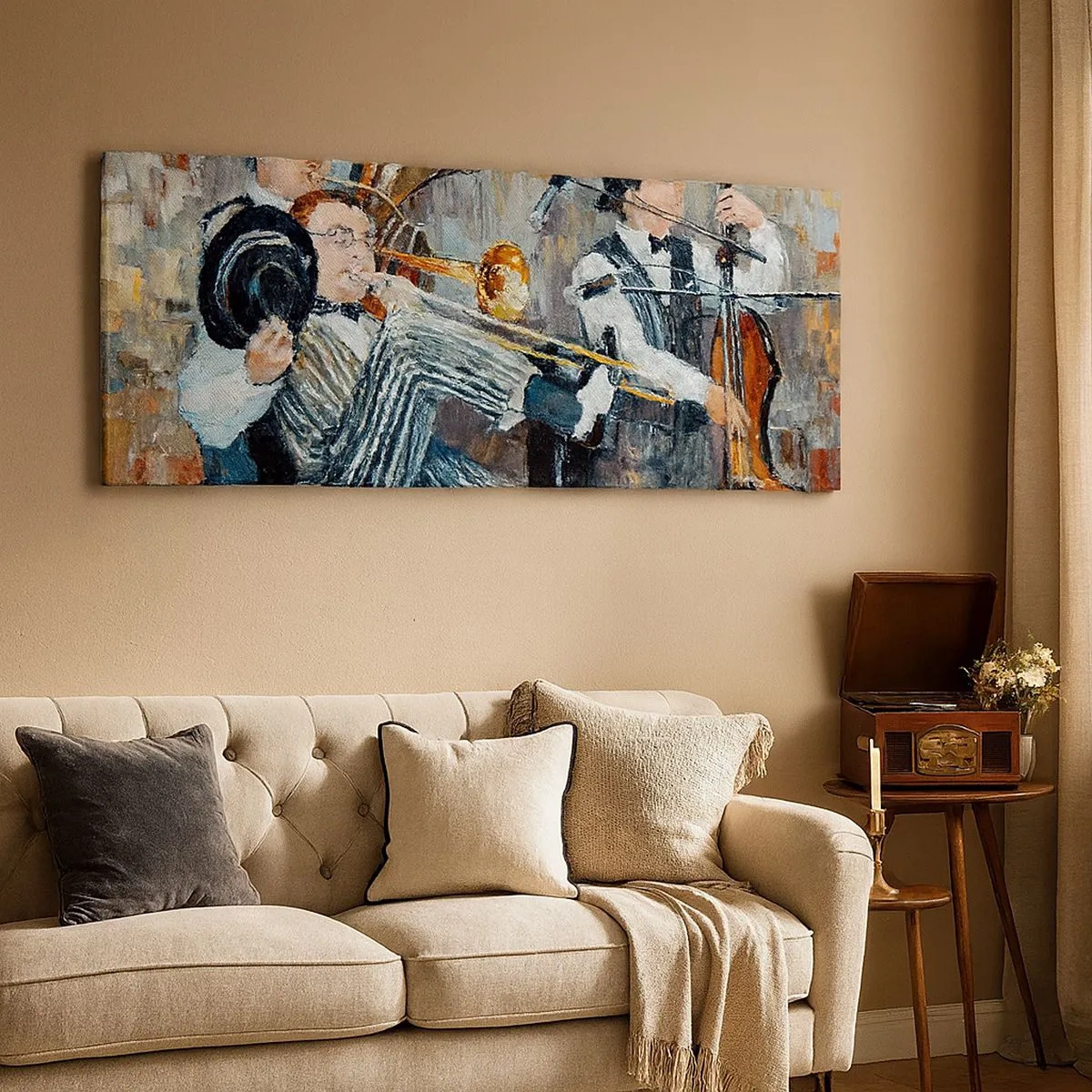 Canvastavla - Bild på duk - Hela den jazzmusiken - 100x40 cm