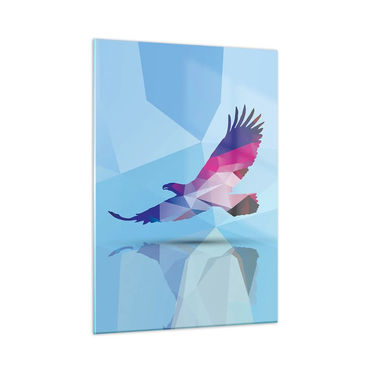 Glastavla - Bild på glas - Örn i lila kristall - 50x70 cm