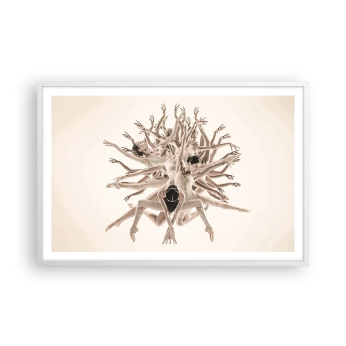 Affisch i vit ram - Blommar i dansen - 91x61 cm
