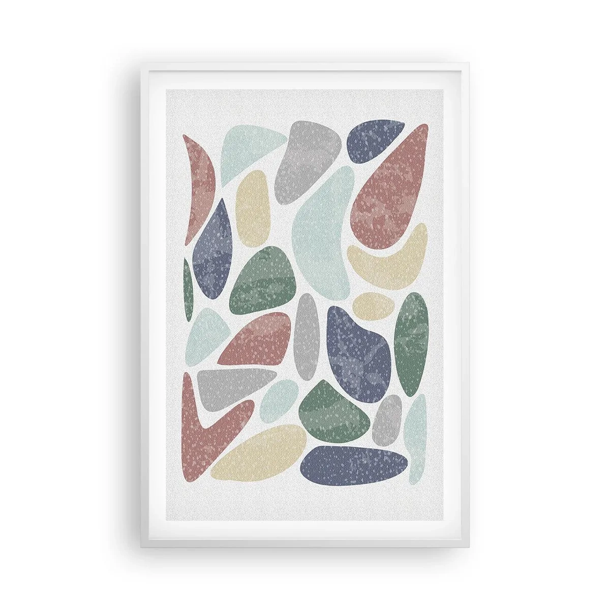 Affisch i vit ram - Mosaik av pulveriserade färger - 61x91 cm