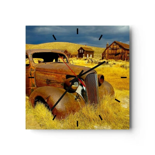 Väggklocka - Klocka på glas - Välförtjänt vila - 40x40 cm