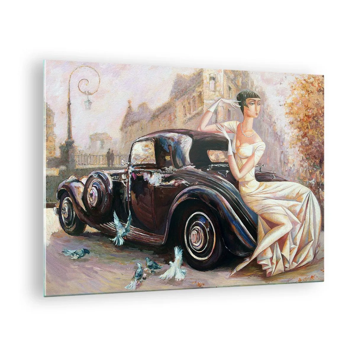 Glastavla - Bild på glas - Elegans i retrostil - 70x50 cm