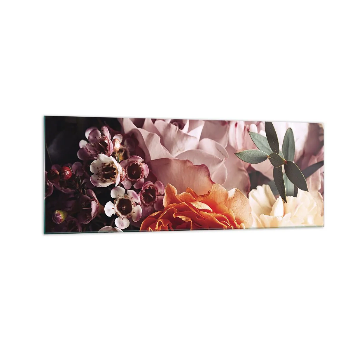 Glastavla - Bild på glas - Omgärdade av skönhet - 140x50 cm