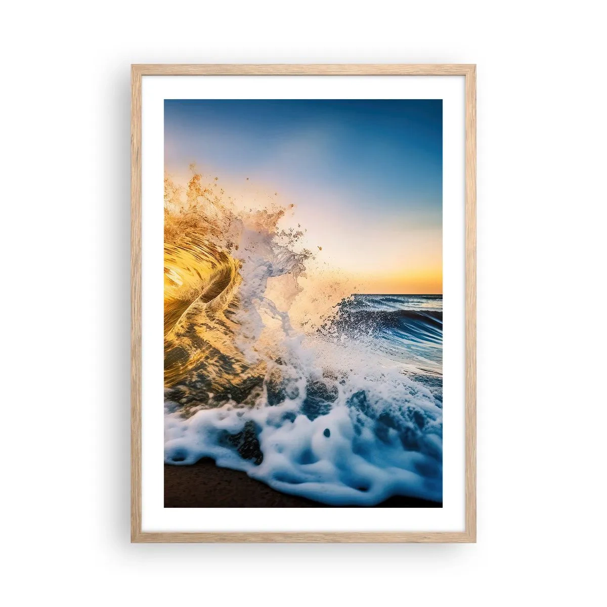 Affisch i ram av ljusek - Lek i sanden - 50x70 cm