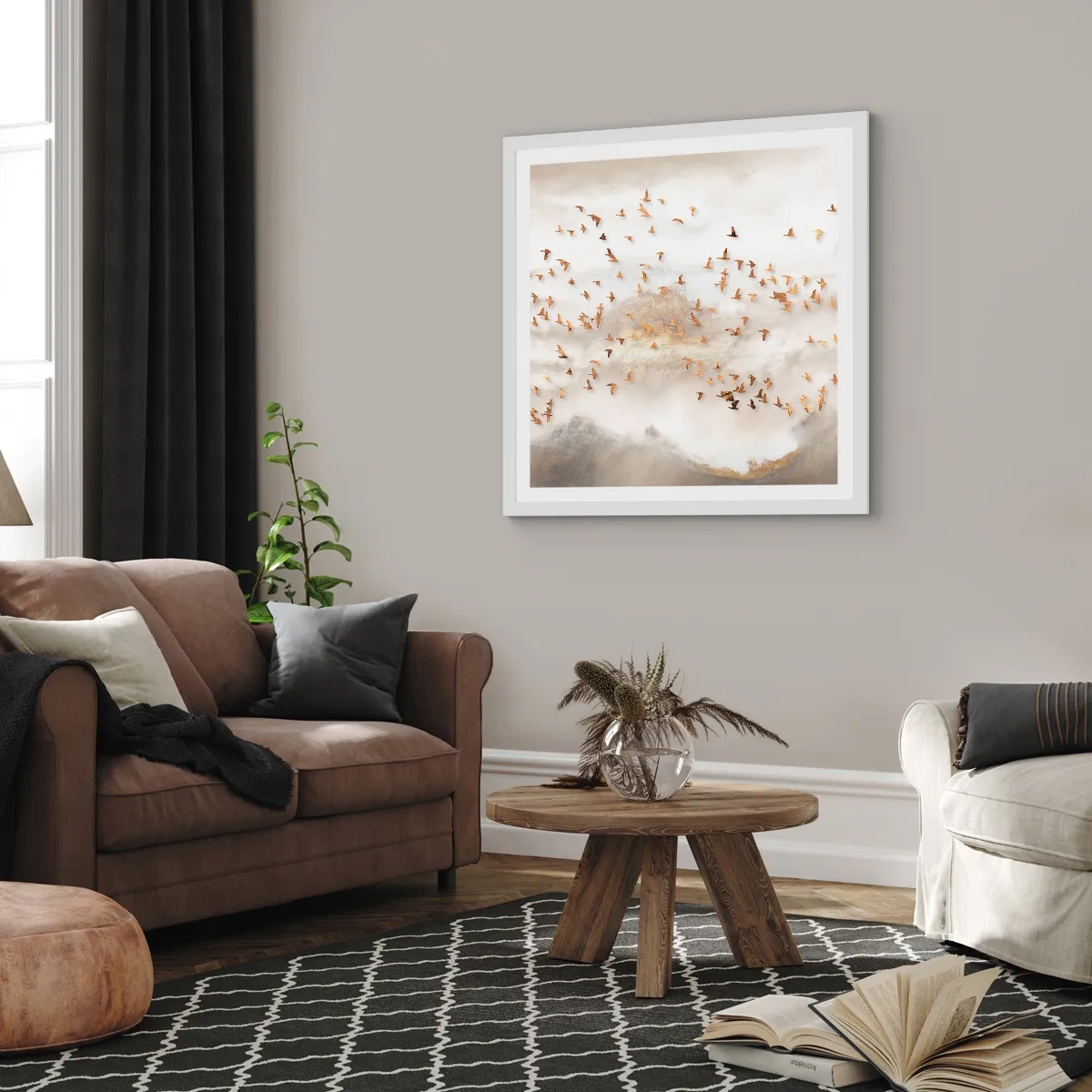 Affisch i vit ram - Det är dags... - 50x50 cm