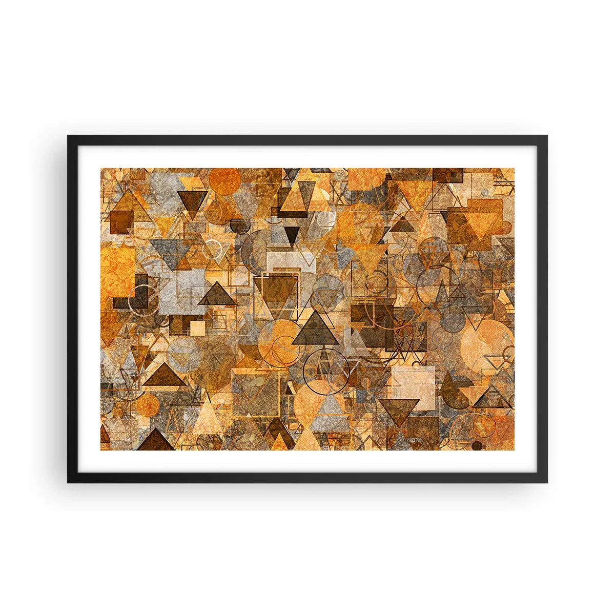 Affisch i svart ram - Värld infattad i form - 70x50 cm