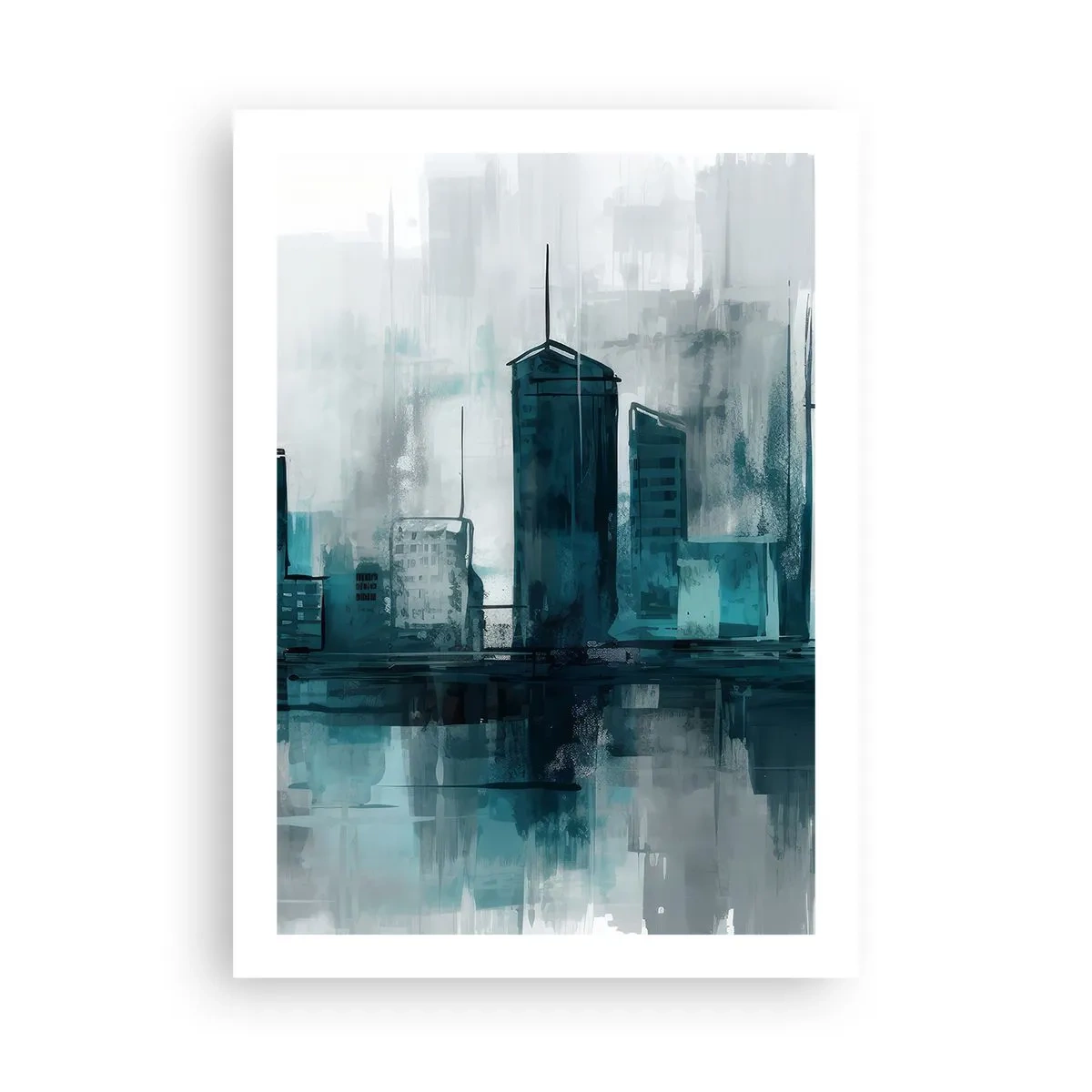 Affisch - Regnfärgad stad - 50x70 cm