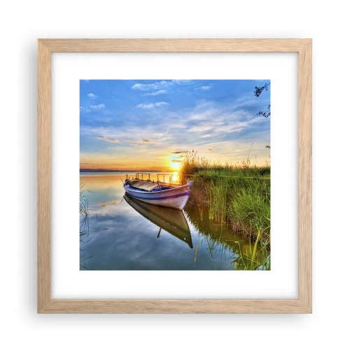 Affisch i ram av ljusek - Uppfyllda drömmars vik - 30x30 cm