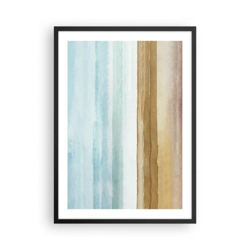 Affisch i svart ram - Ett minimalistiskt landskap i pastellfärger - 50x70cm - Svalkande - Modern väggdekoration för vardagsrum och sovrum ARTTOR