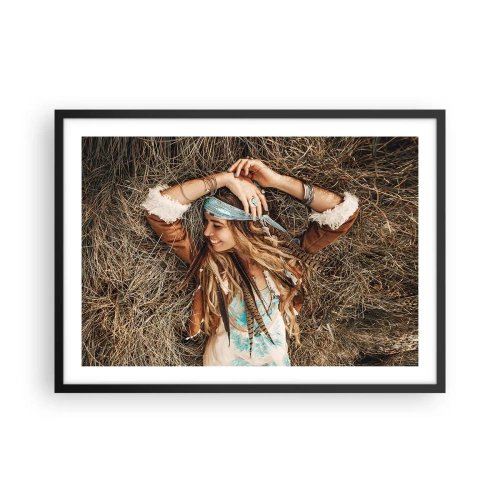 Affisch i svart ram - På väg till kärlekens sommar - 70x50 cm