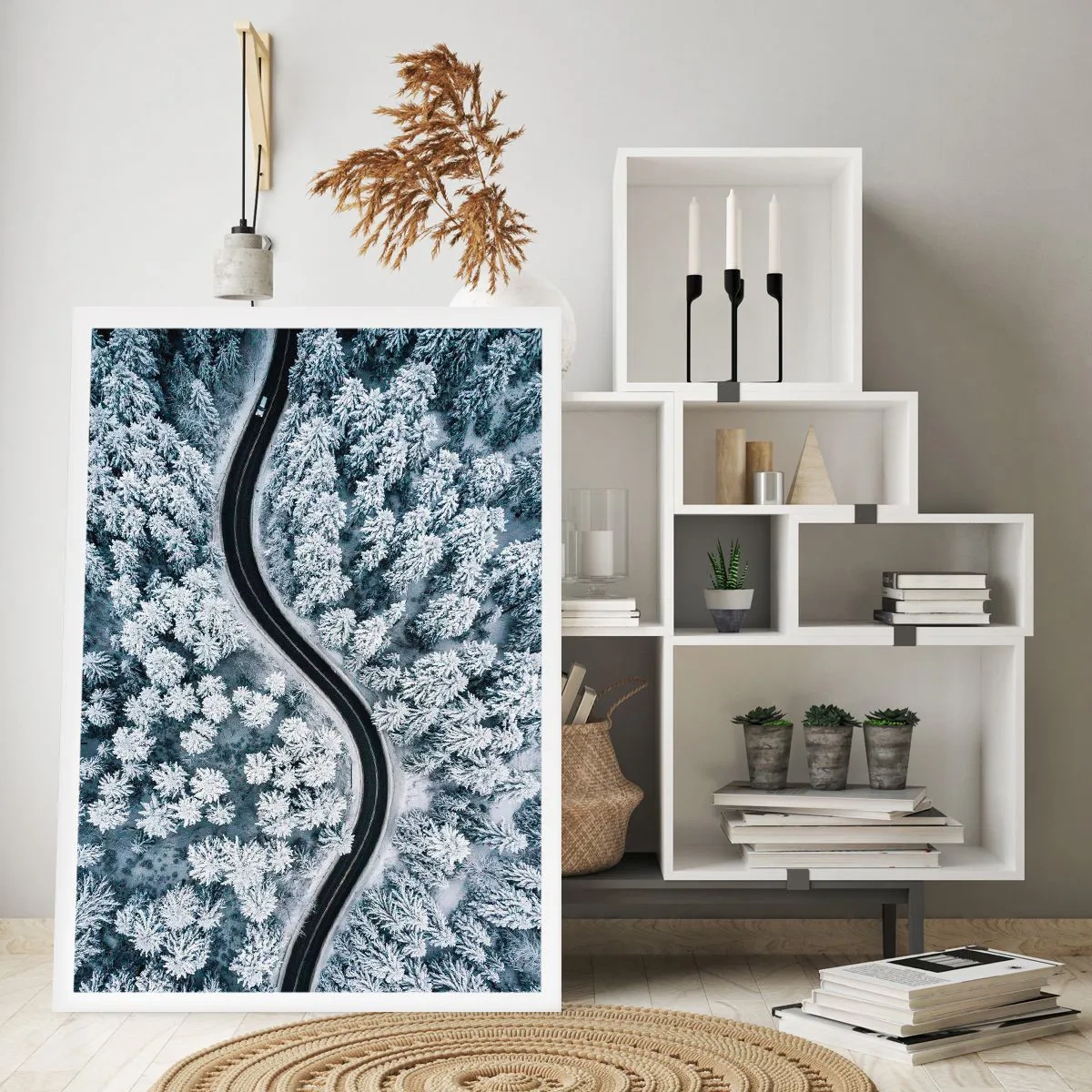 Affisch - Genom vinterskogen - 70x100 cm