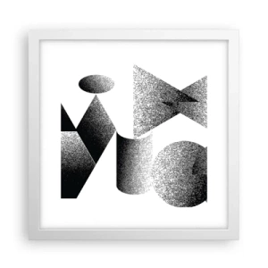 Affisch i vit ram - Vinklar och ovaler - 30x30 cm