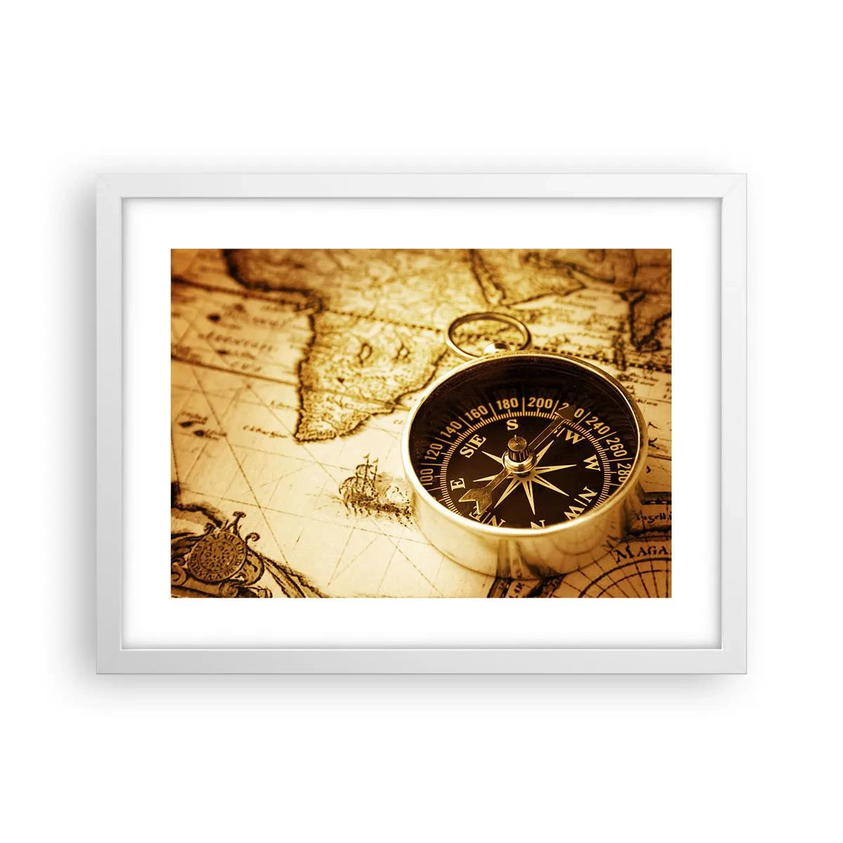 Affisch i vit ram - Västerut eller österut? - 40x30 cm