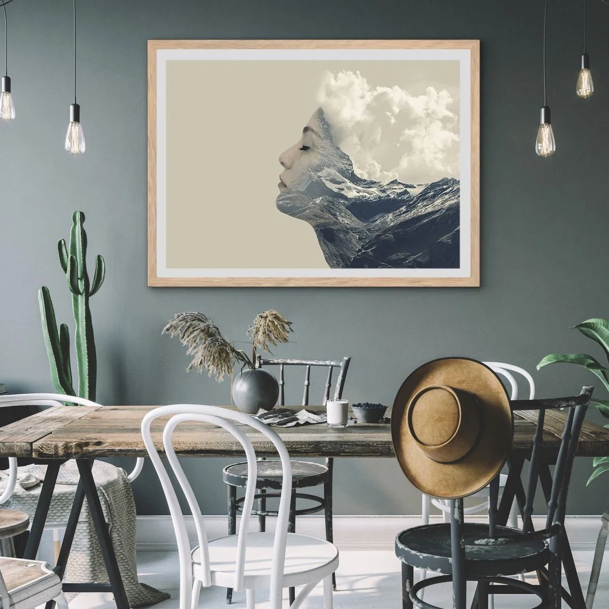 Affisch i ram av ljusek - Elementens skönhet - 100x70 cm