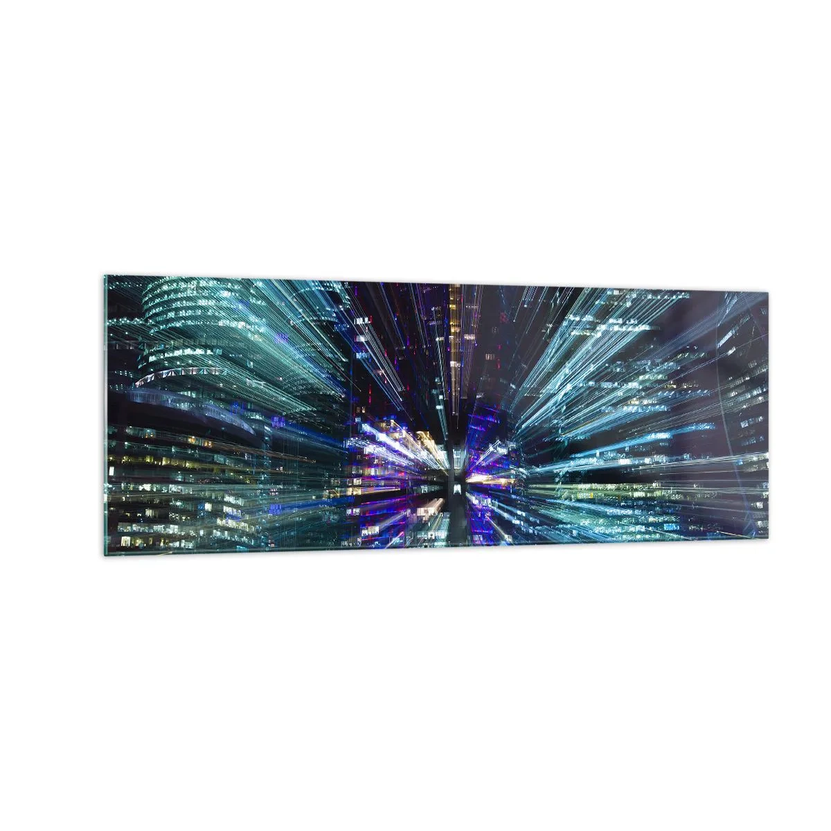 Glastavla - Bild på glas - Övergång till hyperrymden - 140x50 cm