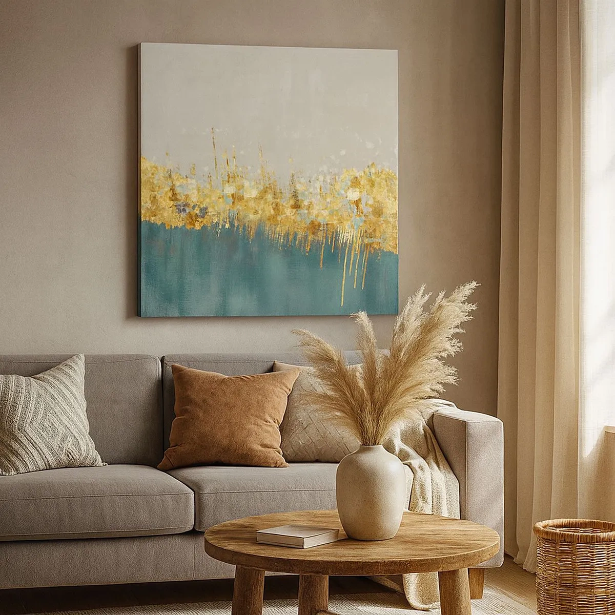 Canvastavla - Bild på duk - Den gyllene gränsen - 30x30 cm