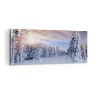 Canvastavla - Bild på duk - Naturens snöiga spel - 100x40 cm