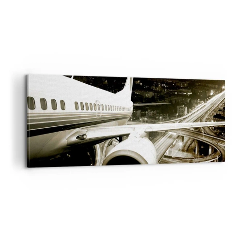 Canvastavla - Bild på duk - Lyfta upp i natten - 100x40 cm