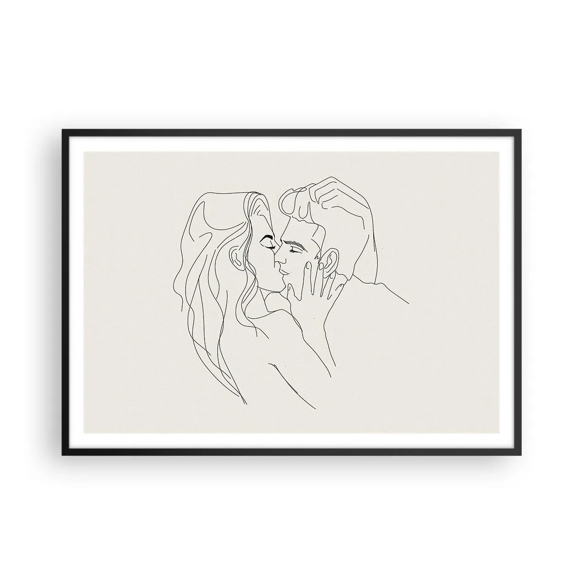 Affisch i svart ram - I kärlekens famn - 100x70 cm