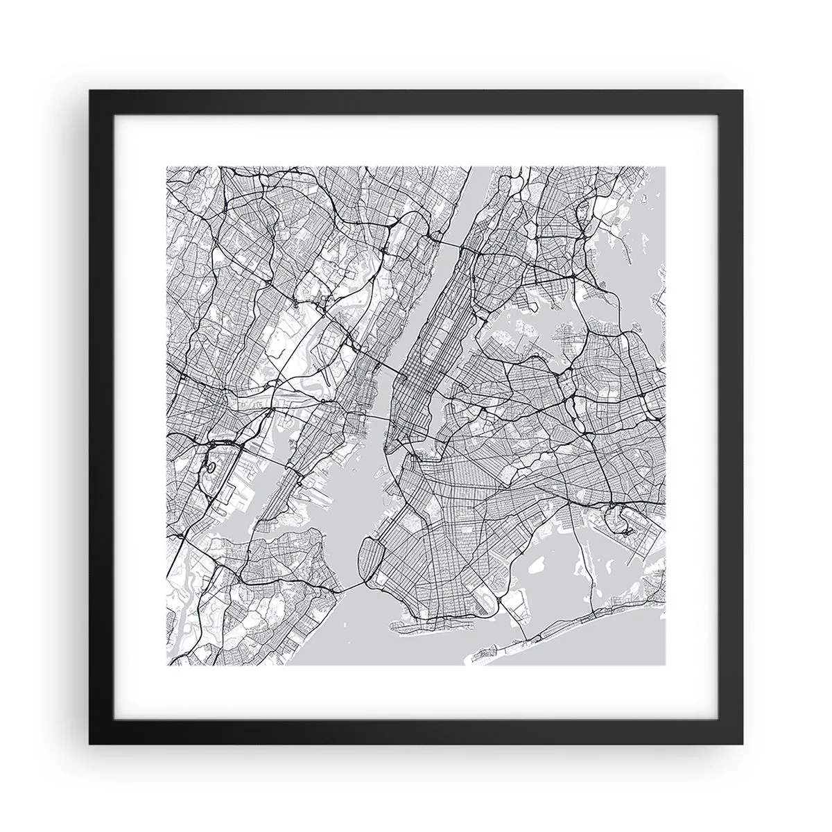 Affisch i svart ram - Metropolens anatomi - 40x40 cm