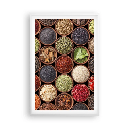Affisch i vit ram - Världens alla smaker - 61x91 cm