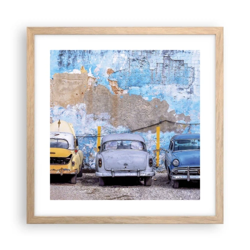 Affisch i ram av ljusek - Veteranmöte - 40x40 cm